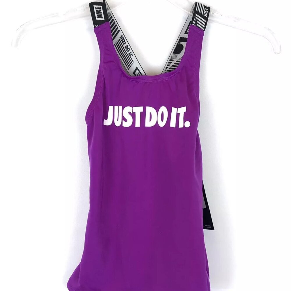 Nike Girl’s Crossback Purple Tankini Set, Size Small, Swimsuit